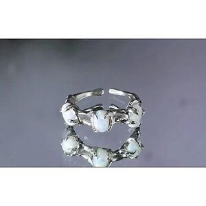 Three Stone Opal Ring | 925 Sterling‎ Silver